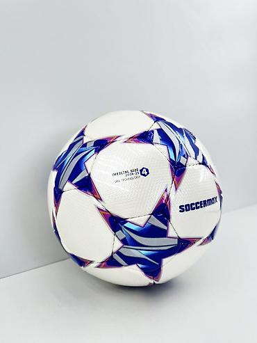 ay topu: №: 8684 Məhsulun adı: Futbol üçün top Soccermax, ağ/göy, ölçü 4 Brend — 1
