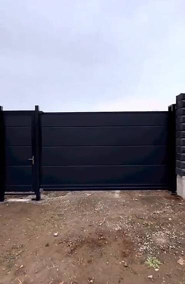 Откатные ворота: Откатные ворота под ключ - Тип: консольные откатные ворота с калиткой — 2