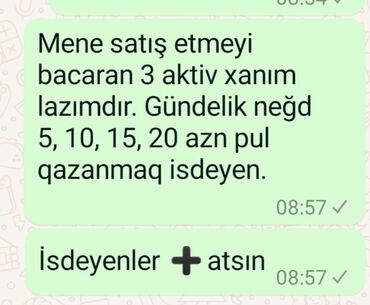 gence iş elanlari 2023: Yalnız xanımlar devetlidir. Yalnız bizde bu qazancları elde ede