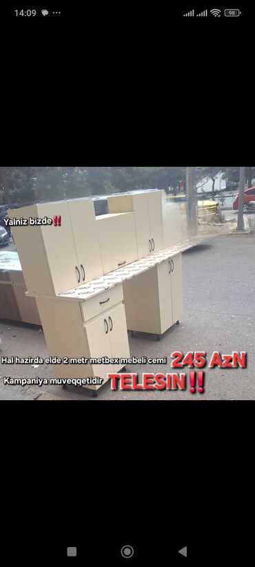 Mətbəx mebeli: Hal hazirda hazir veziyyetde 2 metr bir basa anbardan satis metbex -da lalafo.az — 8 Mətbəx mebeli: Hal hazirda hazir veziyyetde 2 metr bir basa anbardan satis metbex — 8