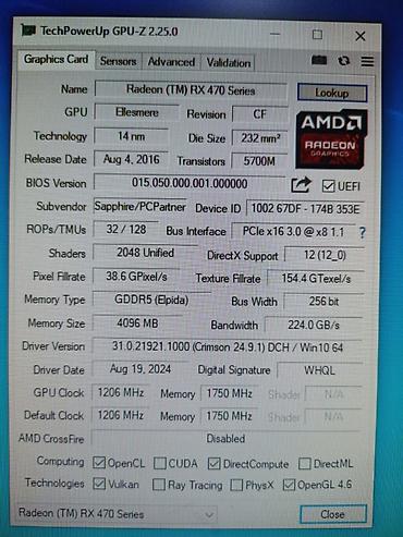 Комплектующие для ПК: Видеокарта для ПК, Б/у, Radeon RX, 4 ГБ — 2
