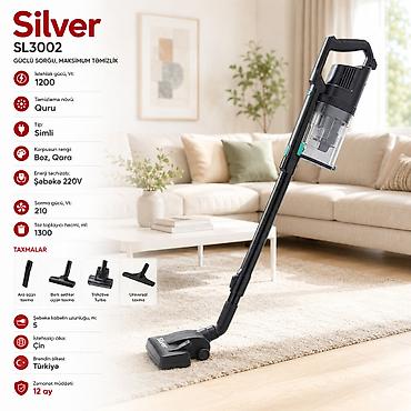 Бытовая техника: №: 17261 Məhsulun adı: Vertikal tozsoran Silver SL-3002 quru 1200 W — 1