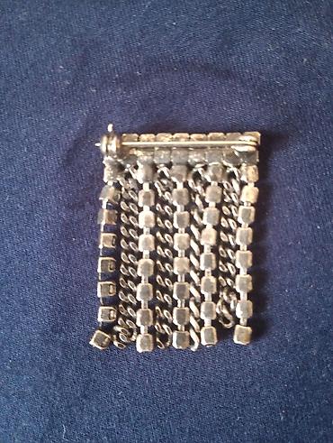 broş: Vintage üslubda rhinestone broş - Dizayn: Üst hissədə düz xətdə — 3