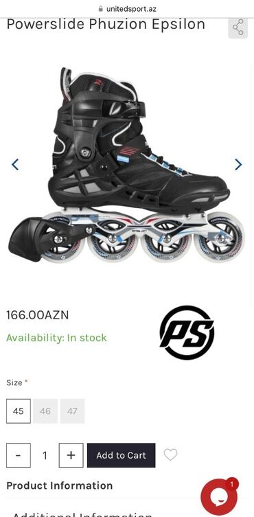 Roliklər: Powerslide Phuzion Epsilon United Sport’dan 166₼-a alınıb, 1 dəfə -da lalafo.az — 2 Roliklər: Powerslide Phuzion Epsilon United Sport’dan 166₼-a alınıb, 1 dəfə — 2