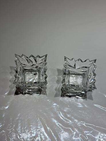 murebbe satisi: Bohemia Jihlava Glacier Votive xrustal mürəbbə qabı 2 ədəd dəst — 2