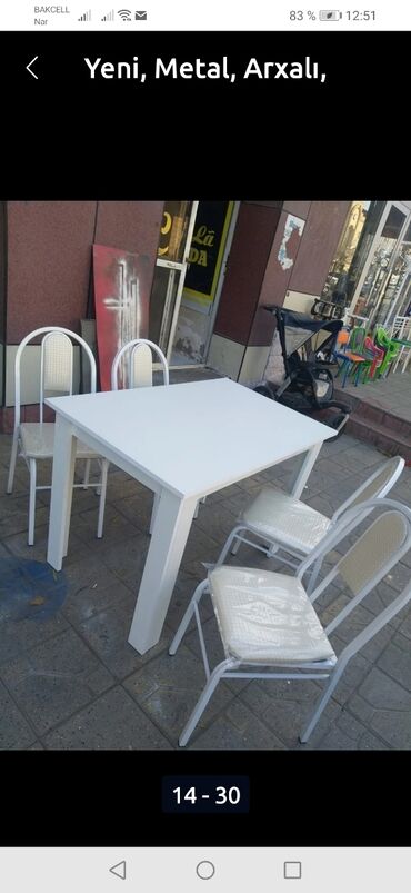 Sifarişlə masa və oturacaq dəstləri: Kvadrat masa, Mətbəx üçün, Dəhliz üçün, Eyvan üçün, 4 nəfər, Açılmayan, Azərbaycan, Zəmanətli — 11