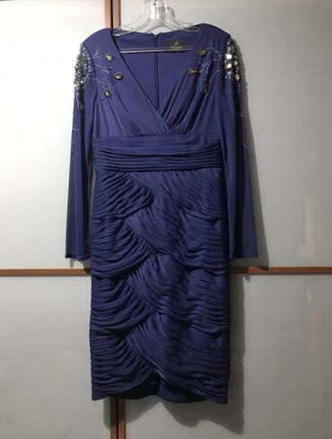 duge elegantne haljine: M (EU 38), bоја - Tamnoplava, Večernji, maturski, Dugih rukava