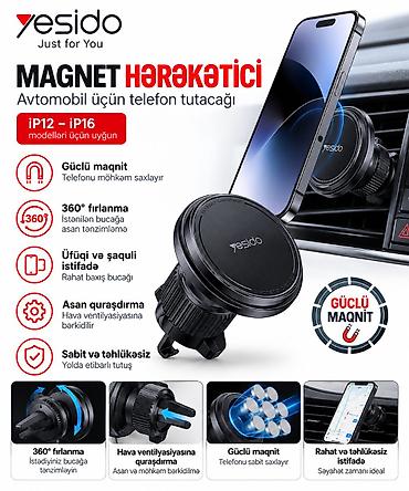 Yesido Magnet Hərəkətqıcı – Avtomobil üçün telefon tutacağı - iPhone