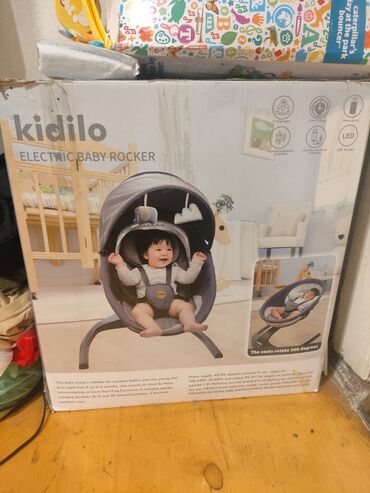 led isqlar: Oğlan və qız üçün, İşlənmiş, Beşik, Dəstsiz, Matrassız, Yellənmə mexanizm ilə