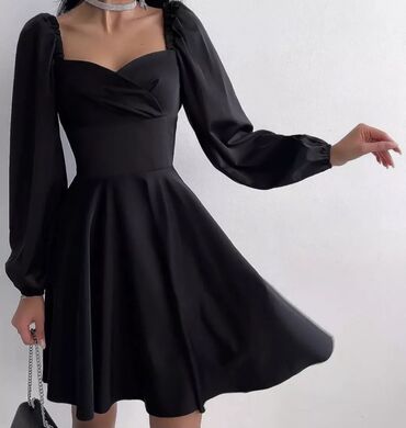 черное красивое короткое платье: Повседневное платье, Made in KG, Лето, Короткая модель, S (EU 36)