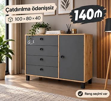 taxt qravat: Minimalist komod/dolab - Ölçülər: 100 × 80 × 40 sm - Qiymət: 140 ₼ - — 1