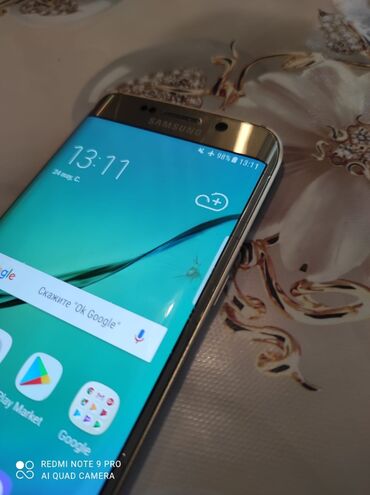 Мобильные телефоны и аксессуары: Samsung Galaxy S6 Edge, 32 ГБ, цвет - Золотой, Сенсорный, Отпечаток пальца, Face ID