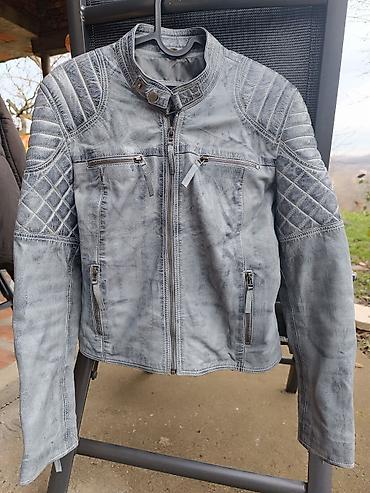 Leatherland kožna moto jakna – siva, “washed” efekat - Materijal