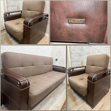 mebel dekor: Saloğlu divan kreslo dəsti satılır 300₼. Açılır bazası var.Ünvan binə — 1