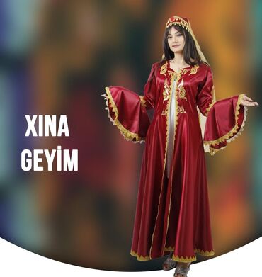 Baş geyimləri: Xına geyimi komplekt 1 ədəd gəlin üçün 6 ədəd rəfiqələri üçün
