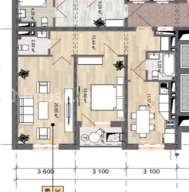 тц бишкек парк: 2 комнаты, 69 м², 7 этаж