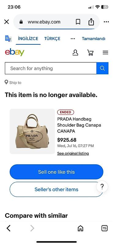 prada canta: Prada. Prada Canapa çantası zərif bej rəngdədir və gündəlik istifadə — 1