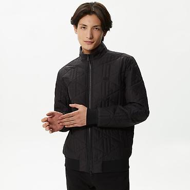 wonder patch: Мужская стёганая куртка-бомбер Lacoste, чёрная - Современный бомбер с — 4
