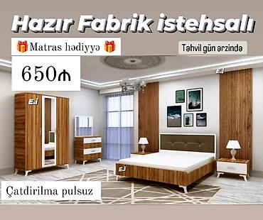 qapi plasmas: Yataq otağı dəsti – Hazır fabrik istehsalı Komplekt: - 2 qapılı şkaf — 1