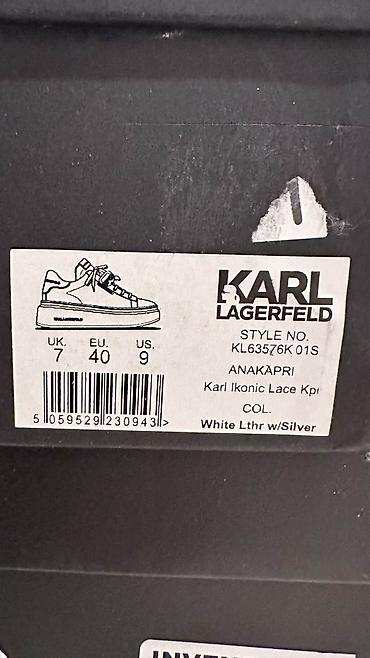 Patike: Karl Lagerfeld bele kožne patike sa platformom - Model: niske patike — 10