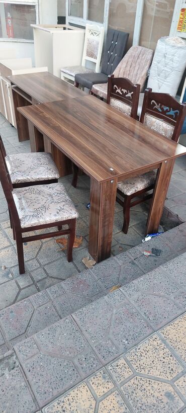 Masa və oturacaq dəstləri: Mətbəx üçün, Yeni, Açılmayan, Dördbucaq masa, 4 stul — 5