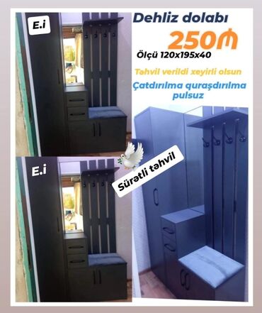 Masa və oturacaq dəstləri: Yeni, Düz dolab, Qarderob, paltar dolabı