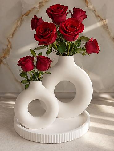 pasdel: Minimalist dekor dəstləri – mat ağ keramika - Material: Yüksək — 2