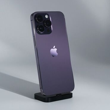 Apple iPhone: IPhone 14 Pro, Скидка 10%, Б/у, 256 ГБ, Deep Purple, Защитное стекло, Чехол, 89 %