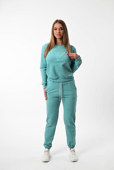 Gornji i donji deo: Ženski komplet trenerke – duks i donji deo - Model: klasičan duks sa — 21