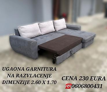 Ugaone garniture: Ugaona garnitura na razvlačenje - Dimenzije: 2.60 x 1.70 m - Siva — 6