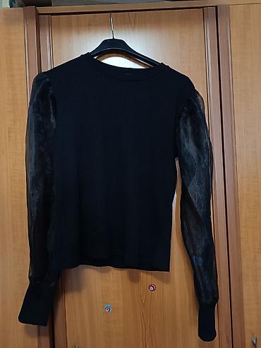 tifani dzemperi: Zara džemper/bluza sa prozirnim rukavima - Boja: crna - Model: uska — 1