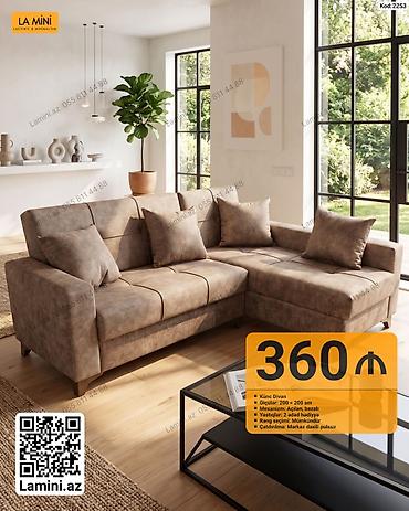 Ev və bağ: Künc divan – La Mini (Kod: 2253) - Ölçülər: 200 × 200 sm - Mexanizm — 1