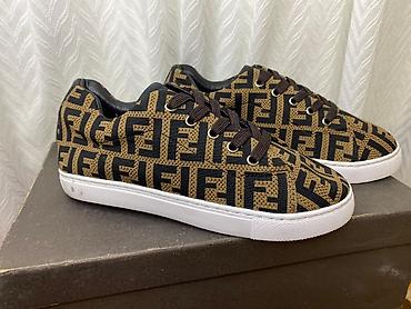Kişi ayaqqabıları: Fendi kişi/kadın krossovkası - Model: FF monoqramlı sniker - Rəng — 2