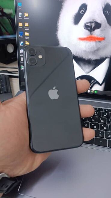 телефон iphone 11: IPhone 11, Б/у, 128 ГБ, Jet Black, Зарядное устройство, Чехол, Коробка, 78 %