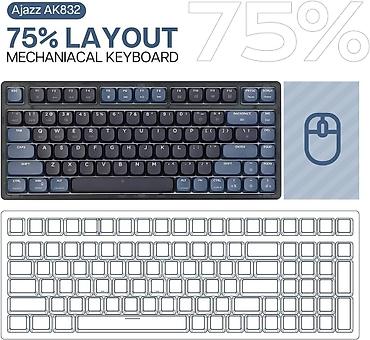 logitech superlight: Клавиатура, Ajazz, Механическая, Bluetooth, Проводное подключение, Размер: 75% — 4