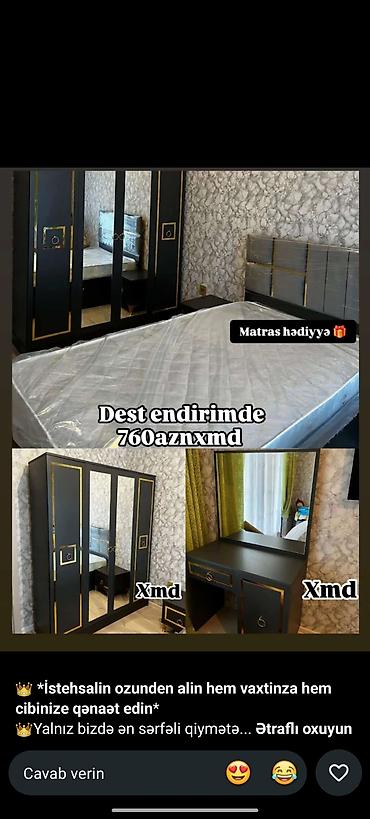 güzgülü mebel dəsti: İkinəfərlik çarpayı, Yeni — 1