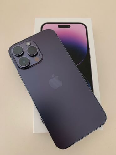 наушники apple airpods 1: IPhone 14 Pro Max, Б/у, 128 ГБ, Deep Purple, Наушники, Зарядное устройство, Защитное стекло, 87 %