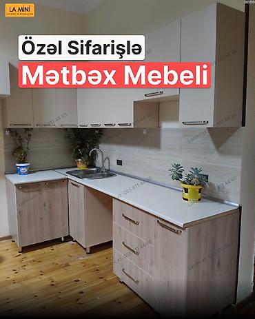 Mebel: Sifarişlə mətbəx dəsti, Özü çəkən petlələr, Sadə laminat — 1