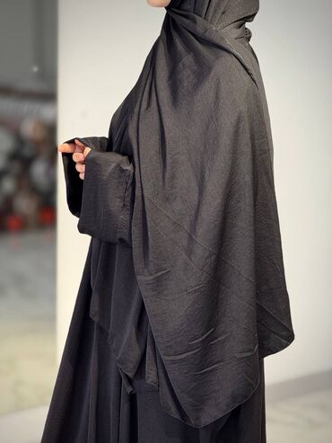 Повседневные платья: Абая с хиджабом из мягкой струящейся ткани с благородным сатиновым — 9