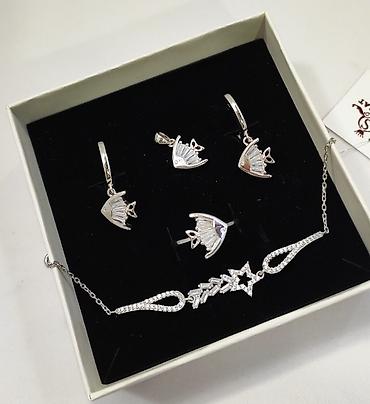 Серебряные наборы украшений: Серебро 925 пробы Браслет 1800сом Есть доставка по городу и — 2