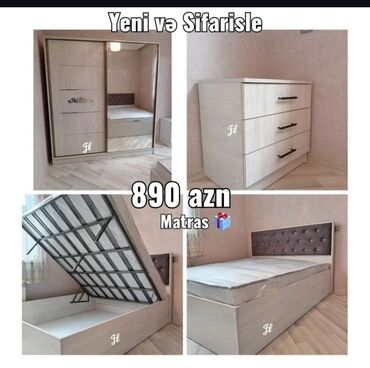 Yataq otağı dəstləri: 2 təknəfərlik çarpayı, Dolab, Tumba, Türkiyə, Yeni — 6