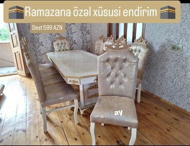 ev stul: Qonaq otağı üçün, Yeni, 6 stul