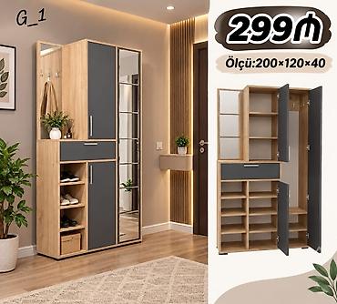 kicik skaf: Yeni, 2 qapılı, Güzgülü, Boz, Açılan, Düz dolab — 1