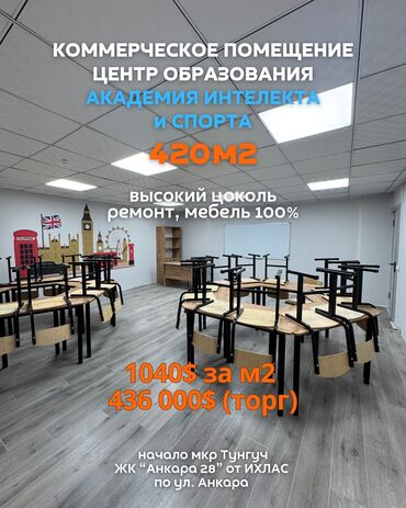 Офисы: Продаю Офис 420 м², С ремонтом, С мебелью, Многоэтажное здание, Цокольный этаж этаж