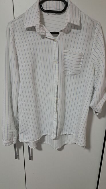 elegantne bluze i kosulje: L (EU 40), Viscose, Stripes, color - White
