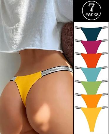 baletanke devojcice: Set od 7 ženskih tanga gaćica, vel.M – ultratanki šavovi, elastične — 1