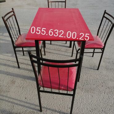 Bağ, çöl masa və oturacaq dəstləri: Yeni, Kvadrat masa, Açılmayan, Stullar ilə, Həsir toxunuşlu, Azərbaycan — 7