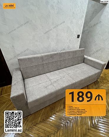 Divan – kod: 12139 - Ölçü: 200 sm - Mexanizm: Açılan, bazalı