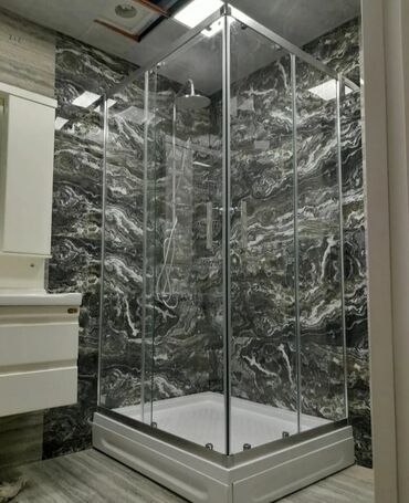 Duş kabinaları, arakəsmələr: Yeni Üstü açıq kabina, Künc üçün, Pulsuz çatdırılma — 13