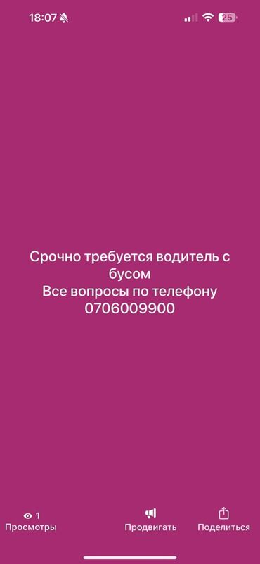 учитель рисования: Талап кылынат Автобус, бус айдоочусу, Айдоочулук категориясы (D), 1-2-жылдык тажрыйба, Алты күндүк, Эркек, Тамактануу